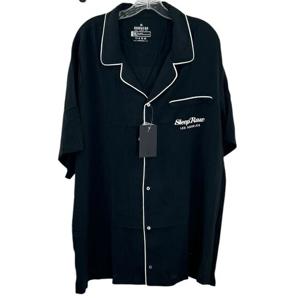 Black & White Other - RawGear Lounge Sleep Shirt Black White Trim Sleep Raw Unisex Size 2XL